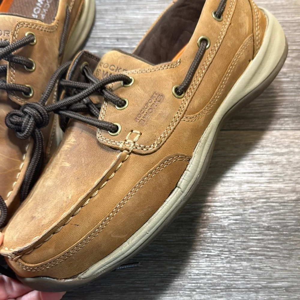 Rockport Brown work  Shoes steel toe shoes size 9.5 wide
